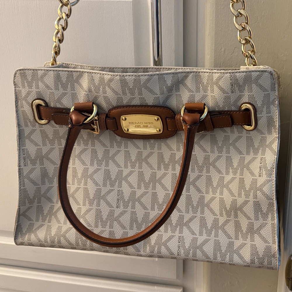 Michael Kors Beige and Brown Tote Bag
